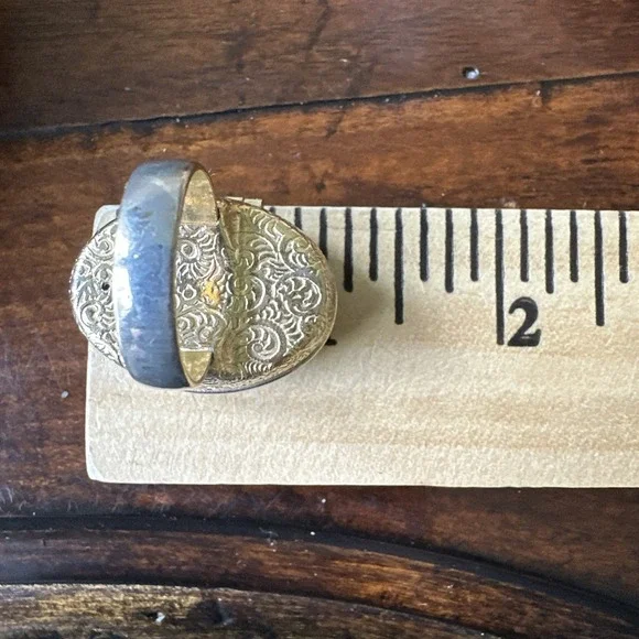 Vintage 1970s Avon Perfume Glacé Adjust Locket Ring Bird of Paradise Faux Jade - Picture 12 of 12